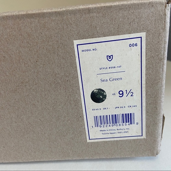NIB Rothys The Sneaker Sea Green Slip On Shoes - Picture 11 of 11